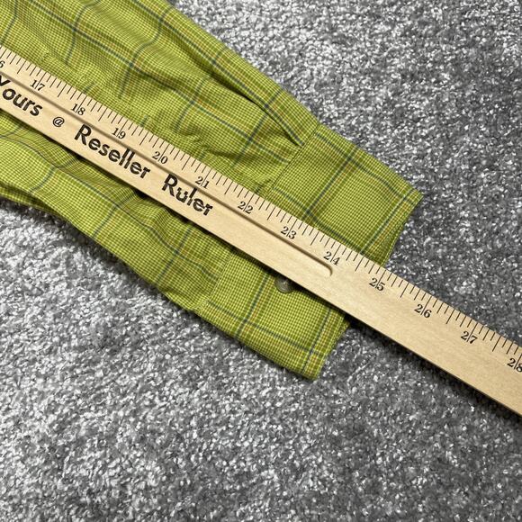Eddie Bauer Button Down Shirt Mens Large Tall Plaid Cotton long Sleeve Green - Picture 13 of 13